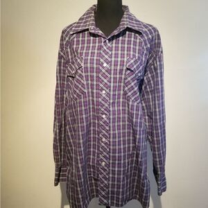 VINTAGE RANCHWEAR OF CALIFORNIA PEARL SNAP SHIRT 17 1/2.  B8